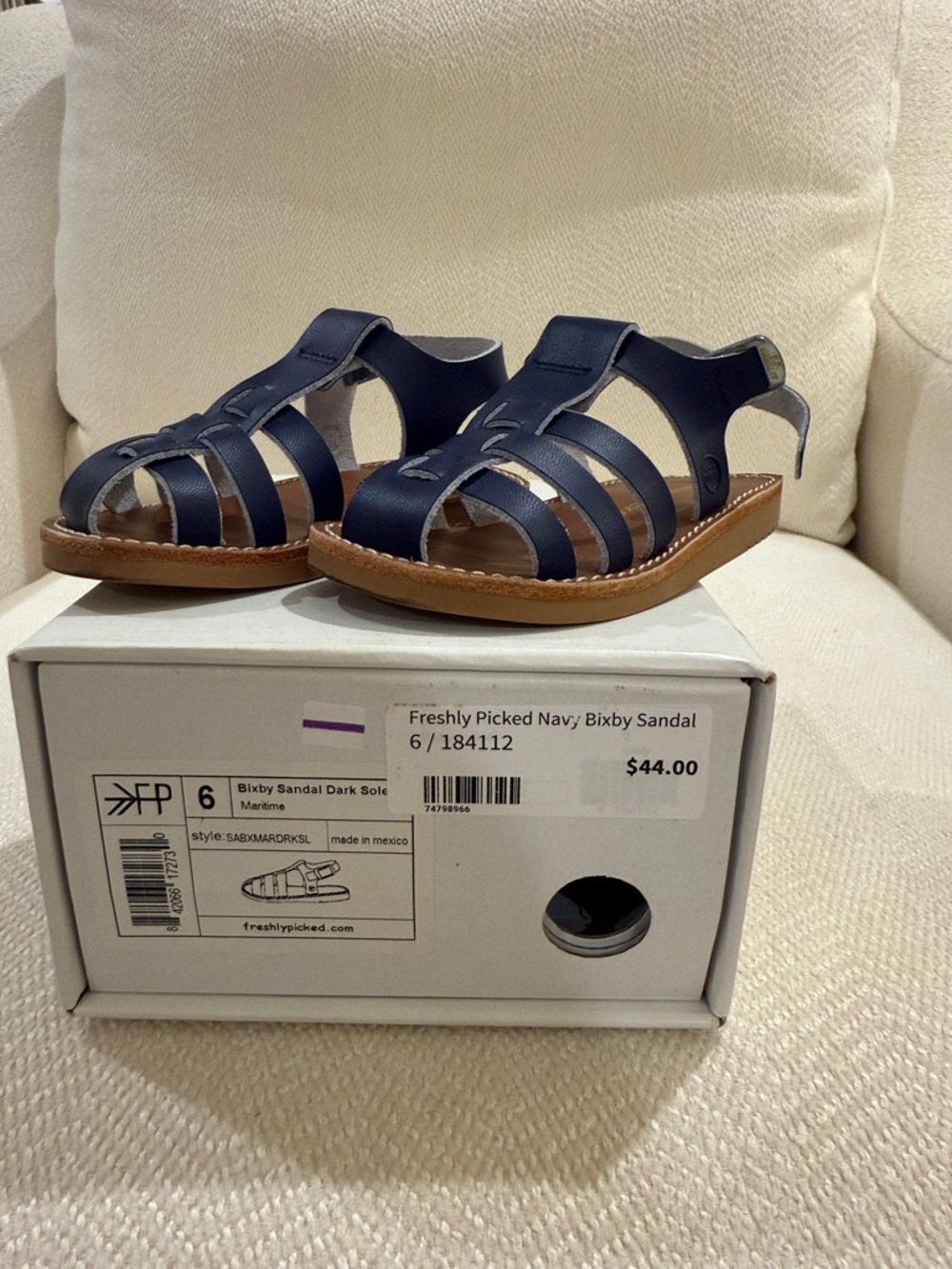 Freshly Picked Navy Kids Bixby Sandals